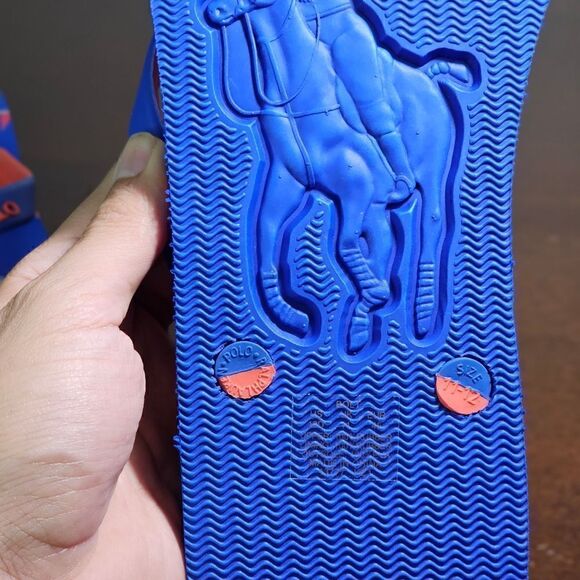 Polo Ralph Lauren Thong Sandals Men\'s Size 11 Blue Red Beach Ship Vacation New main image 6